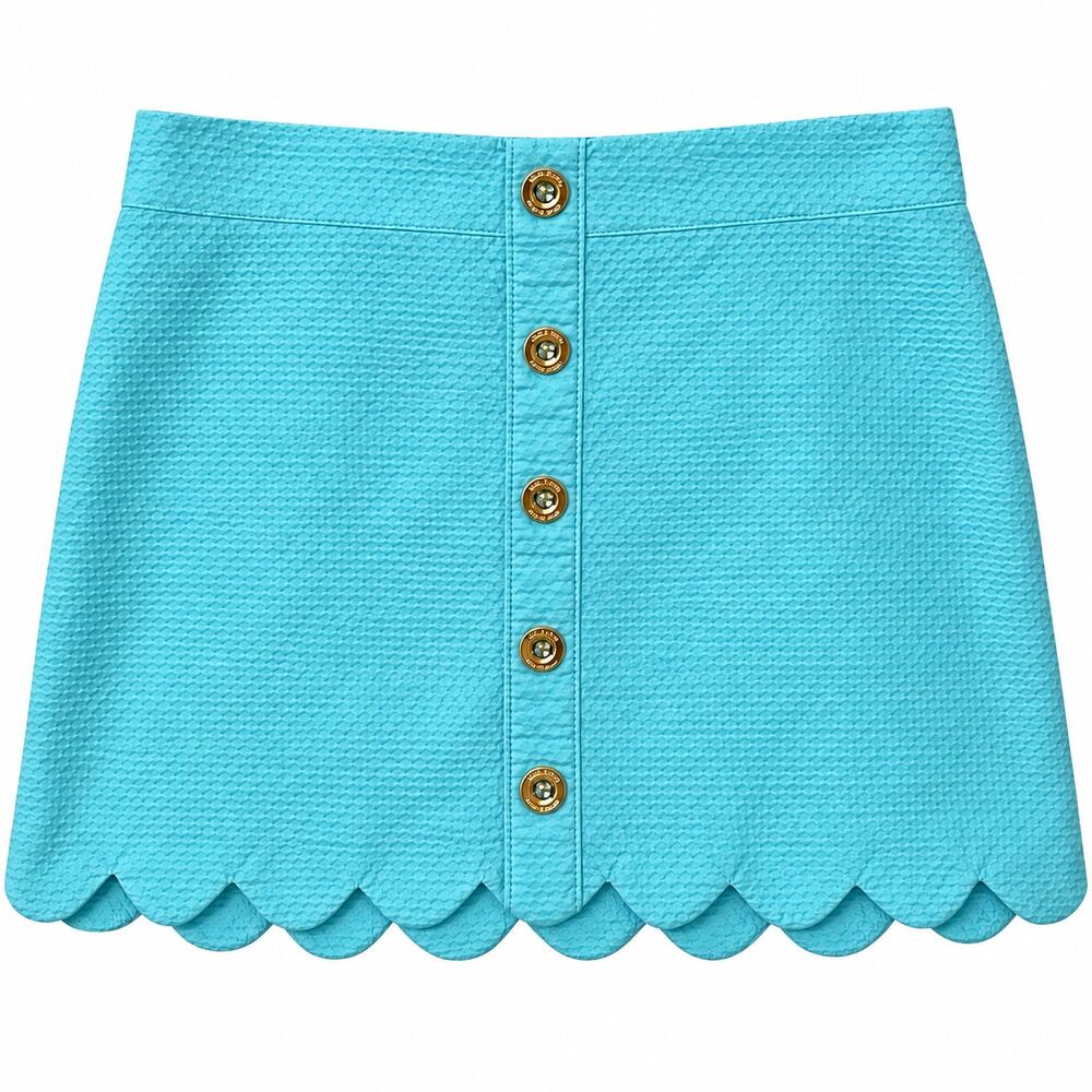 Lilly Pulitzer Kaylie Skort Ibiza Blue Size 4 Preppy Scalloped